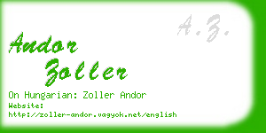 andor zoller business card